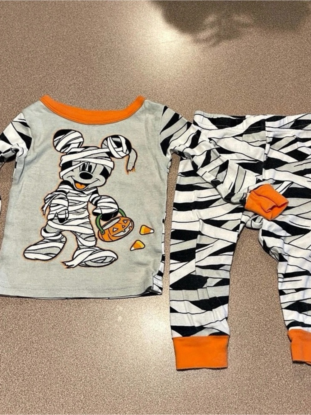 Disney Mickey Mouse Halloween Mummy Pajama Set Baby 18M